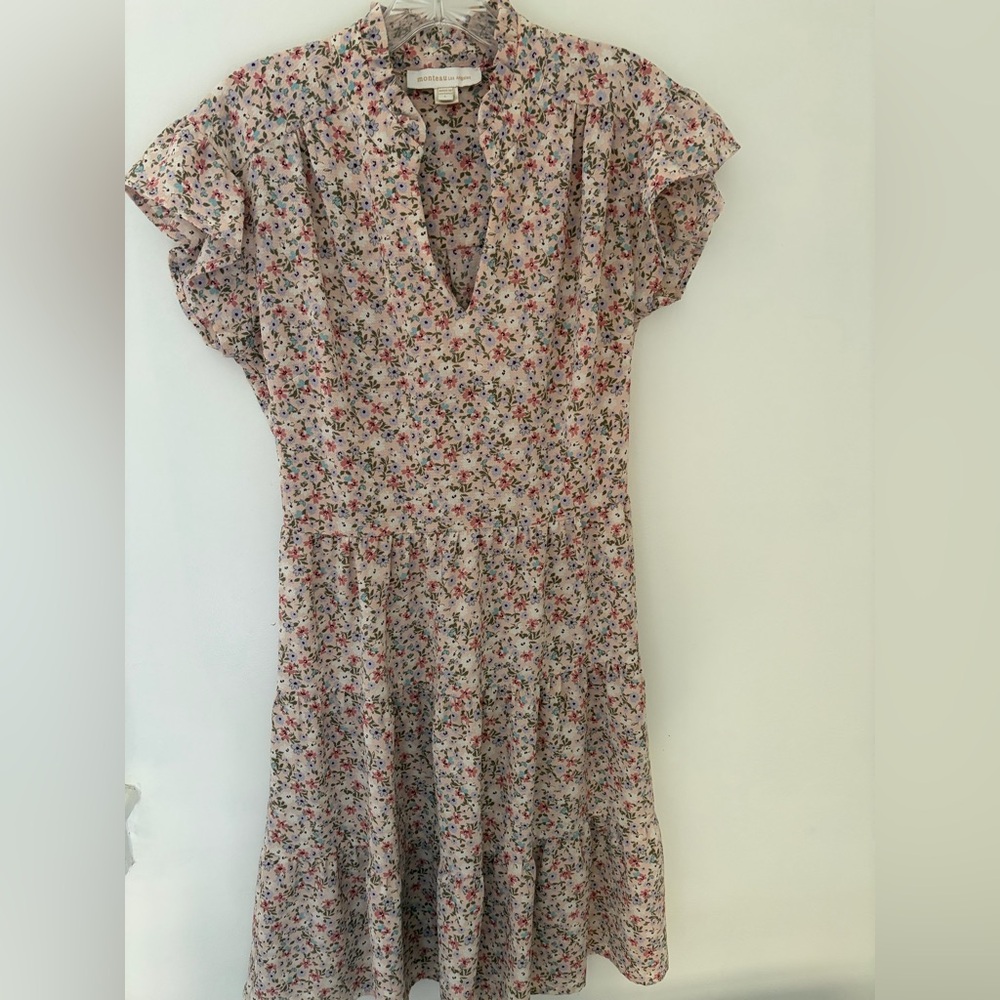 Monteau Floral Dress - Pink and White